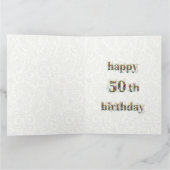 50歳の誕生日を祝うワイルドフラワーのテキスト カード (内部)