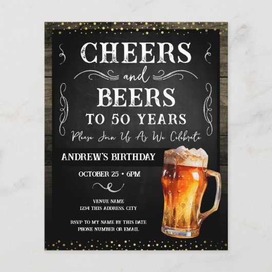 50歳の誕生日を祝おうCheers and Beersパーティーの予算 (正面)