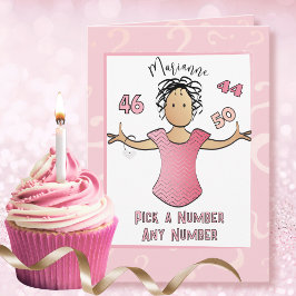 50歳の誕生日を迎えるお茶目な女性のイラスト カード