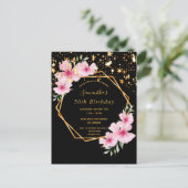 50歳の誕生日を迎えるトロピカルブラック金ゴールド星募集 ポストカード (スタンド正面)