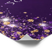 50歳の誕生日を迎える紫のグリッター ポスター (角)