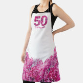 50歳の誕生日エプロン ピンクエプロン 50年 牡丹 エプロン (インサイチュ)