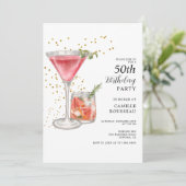 50歳の誕生日カクテルパーティーの招待状 招待状 (スタンド正面)