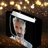 50歳の誕生日カスタム写真こんにちは50人50人の男 ラージペーパーバッグ