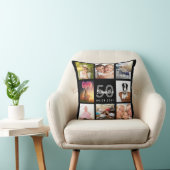 50歳の誕生日カスタム写真コラージュ女性ブラック クッション (椅子)