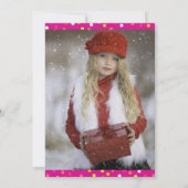 50歳の誕生日カスタム写真ピンク色の黄色紙吹雪 招待状 (裏面)