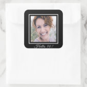 50歳の誕生日カスタム写真黒人女性 スクエアシール (バッグ)