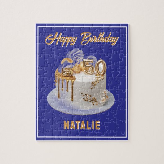 50歳の誕生日カスタム祝い ジグソーパズル (縦)