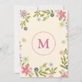 50歳の誕生日カラフルの花甘い誕生日 招待状 (裏面)