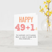 50歳の誕生日カーおもしろいド カード (黄色い花)