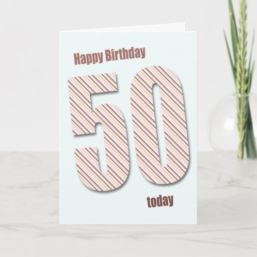 50歳の誕生日カードと膨大な数 カード (正面)