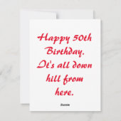 50歳の誕生日カード。 シーズンカード (裏面)