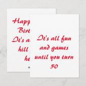 50歳の誕生日カード。 シーズンカード (正面/裏面)