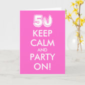 50歳の誕生日カード 保|落ち着いてパーティー! カード (黄色い花)