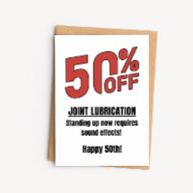 50歳の誕生日カード - 関節が50%オフ