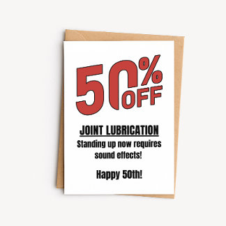50歳の誕生日カード - 関節が50%オフ カード