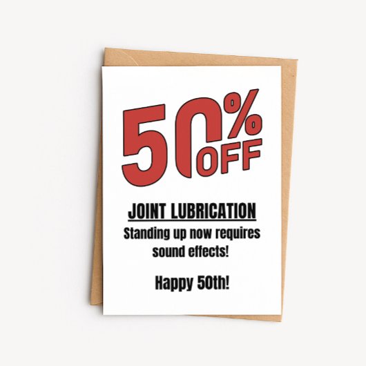50歳の誕生日カード - 関節が50%オフ カード