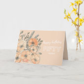 50歳の誕生日カード- 50歳 カード (黄色い花)