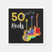 50歳の誕生日ギターロック50 スタンダードカクテルナプキン (正面)