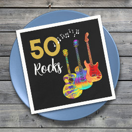 50歳の誕生日ギターロック50 スタンダードカクテルナプキン