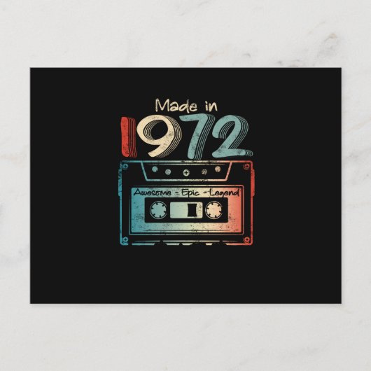 50歳の誕生日ギフトが1972年カセットで作られる 案内ポストカード (正面)