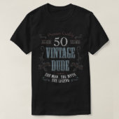 50歳の誕生日ギフトアイディアヴィンテージDude 50年 Tシャツ (デザイン正面)