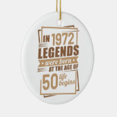 50歳の誕生日ギフトアイディア男性へと女性50年 セラミックオーナメント (右)