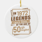 50歳の誕生日ギフトアイディア男性へと女性50年 セラミックオーナメント (裏面)