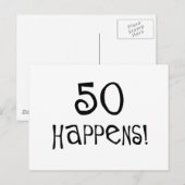 50歳の誕生日ギフト50回！ ポストカード (正面/裏面)