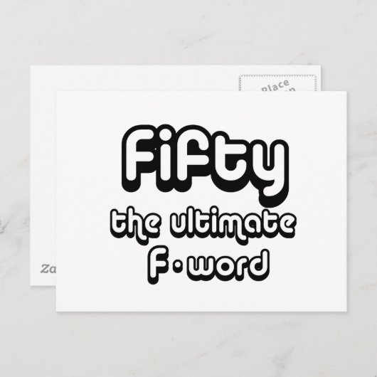 50歳の誕生日ギフト–50歳の究極のFワード ポストカード (正面/裏面)