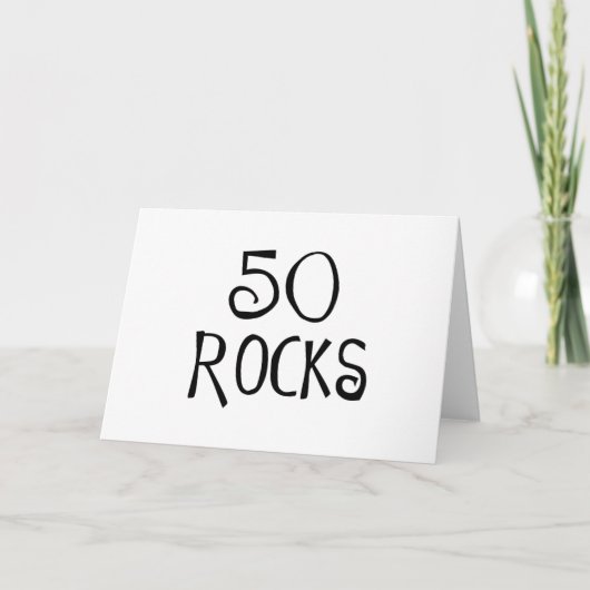 50歳の誕生日ギフト、50 ROCKS カード (正面)