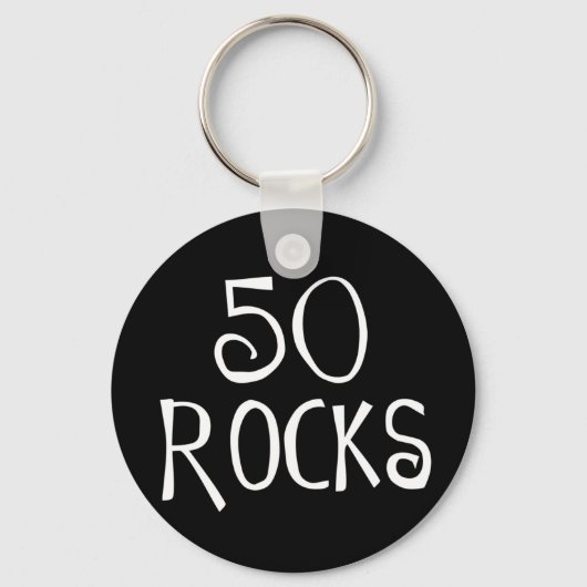 50歳の誕生日ギフト、50 ROCKS キーホルダー (正面)