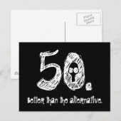 50歳の誕生日ギャグプレゼント ポストカード (正面/裏面)
