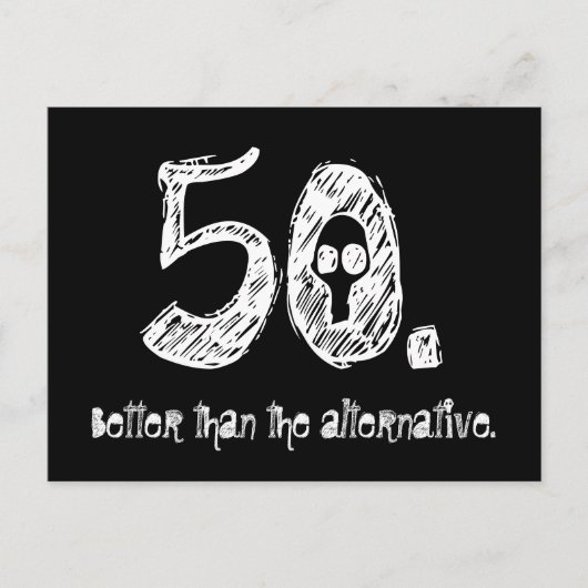 50歳の誕生日ギャグプレゼント ポストカード (正面)