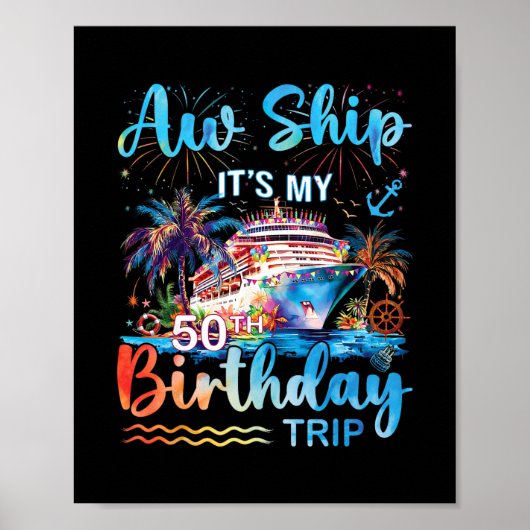 50歳の誕生日クルーズ旅行バケーション ポスター (正面)
