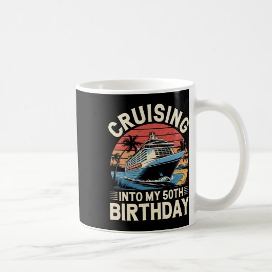 50歳の誕生日クルーズ旅行 Vacation Cruis コーヒーマグカップ (右)