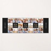 50歳の誕生日グッド金ゴールドブラック写真コラージシック ヨガマット (正面(横))