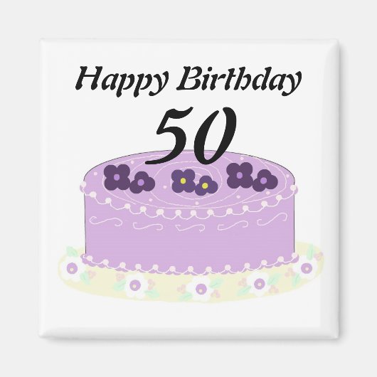 50歳の誕生日ケーキ マグネット (正面)