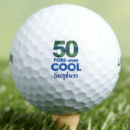 50歳の誕生日ゴルファーギフトチェック柄、FORE-ever クール50 ゴルフボール