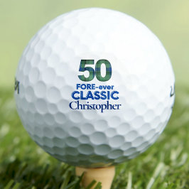 50歳の誕生日ゴルファーギフト、FORE-ever クール プリント 50 ゴルフボール