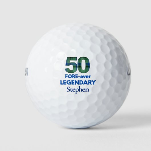 50歳の誕生日ゴルファーギフト、FORE-ever Legendary 50 ゴルフボール (正面)