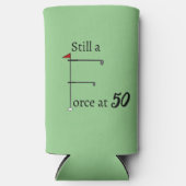 50歳の誕生日ゴルフテーマでスティルアフォース スリム缶クーラー (正面)