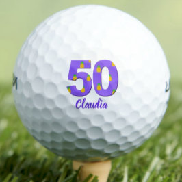 50歳の誕生日ゴルフボールパープル50歳の贈り物 ゴルフボール