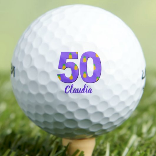 50歳の誕生日ゴルフボールパープル50歳の贈り物 ゴルフボール