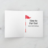 50歳の誕生日ゴルフボール芝生 カード (内部)