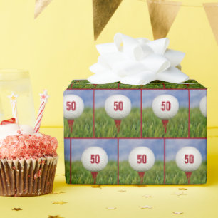 50歳の誕生日ゴルフボール ラッピングペーパー