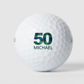 50歳の誕生日ゴルフボール 50年 クラシック柄ギフト ゴルフボール (正面)