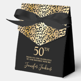 50歳の誕生日ゴールドヒョウ柄のお礼 フェイバーボックス