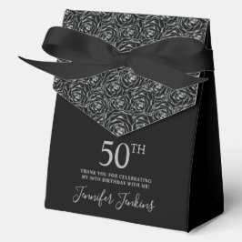 50歳の誕生日シルバーグラッタローズ ありがとう フェイバーボックス