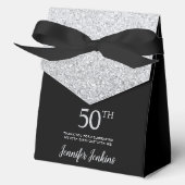 50歳の誕生日シルバーグリッターサンクスギフト フェイバーボックス (正面)